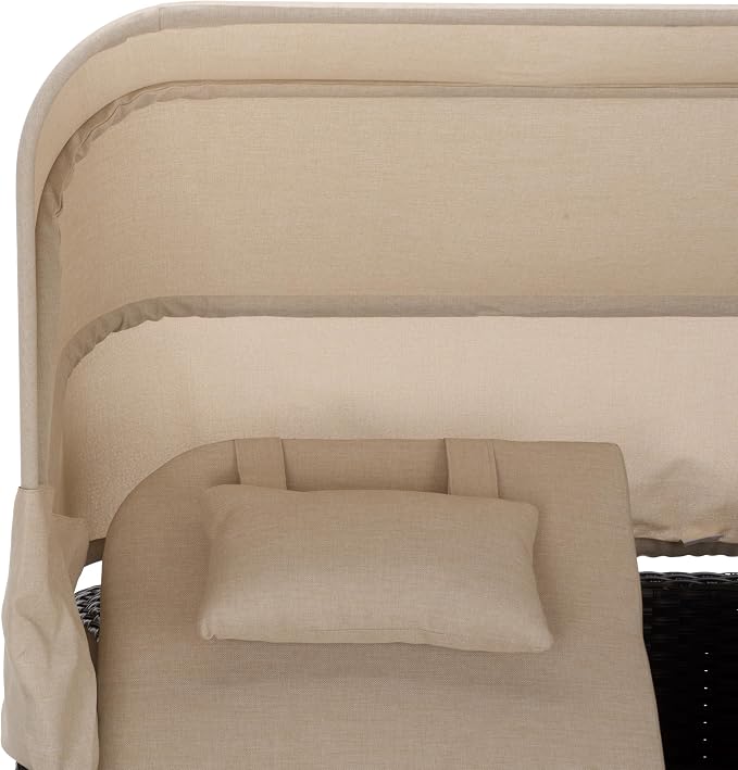 SAFAVIEH Outdoor Patio Furniture Collection – Victoria Black & Taupe Double - Image 4