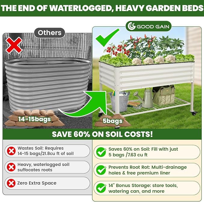 Elevated Raised Garden Bed 2' x 4' - Image 9