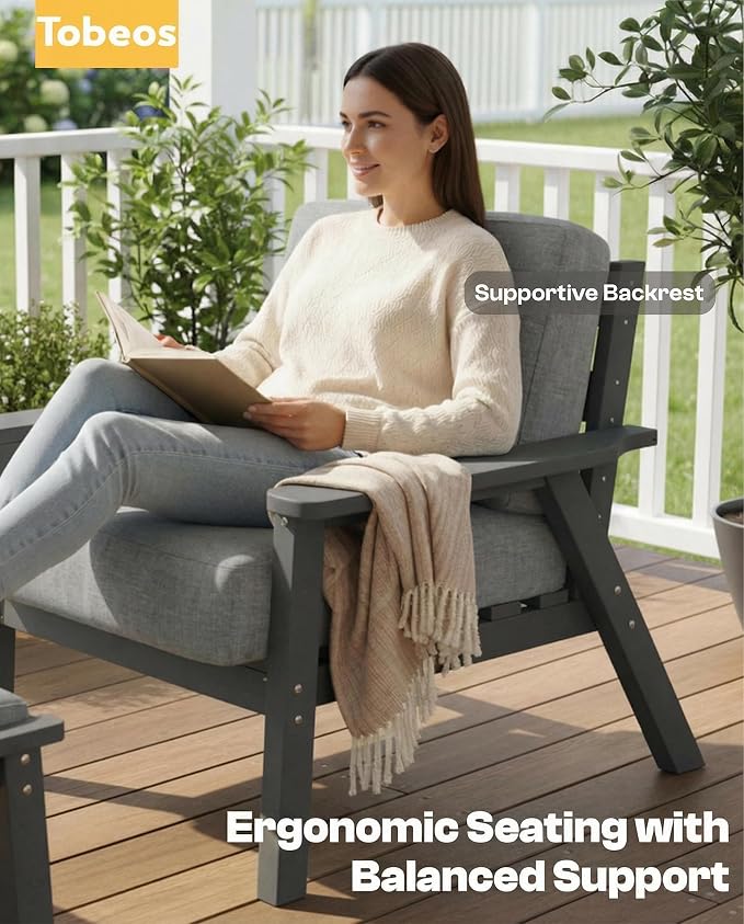 HDPE 5 Piece Patio Furniture Set, Outdoor Couch - Image 7