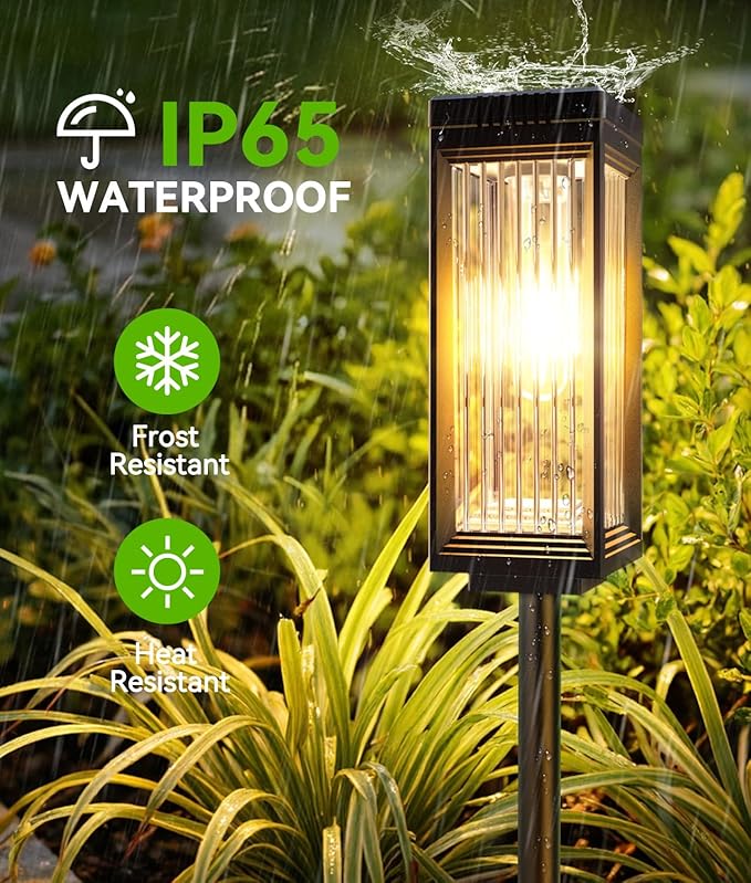 Solar Pathway Lights Outdoor, 6 Pack Upgraded Solar Lights Outdoor Waterproof - Image 4