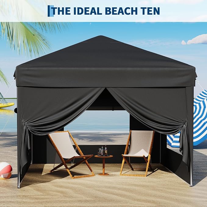 10x10 Pop Up Canopy Tent with 4 SideWalls, Easy Up Canopy with 3 Adjustable - Image 6