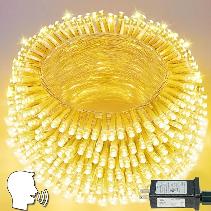 Smart String Lights With Voice Control Indoor Outdoor, Dimmable 12Modes Twinkle by SANJICHA