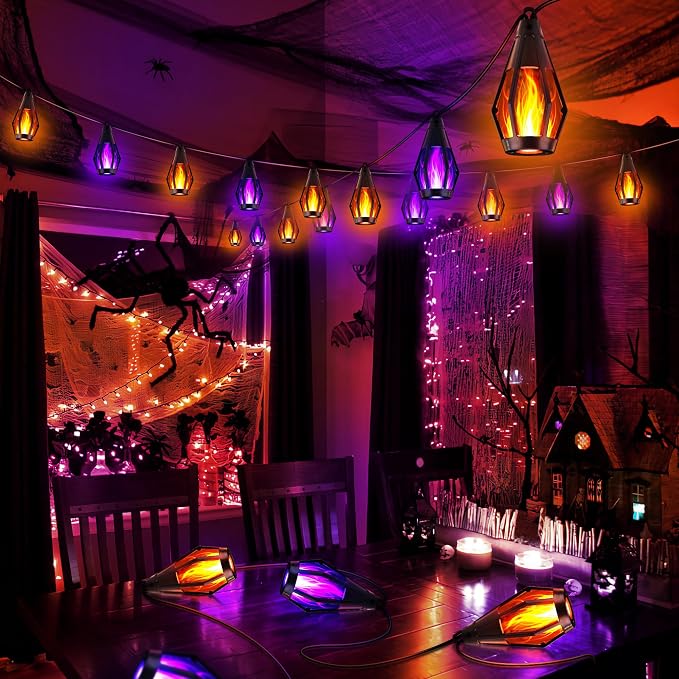 Flacchi Solar Flame String Lights - 42ft 15 LED Lights Outdoor Solar String - Image 7