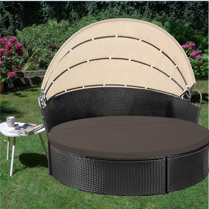 Outdoor Weatherproof Sunproof Waterproof Round Bed Cover, - Image 5