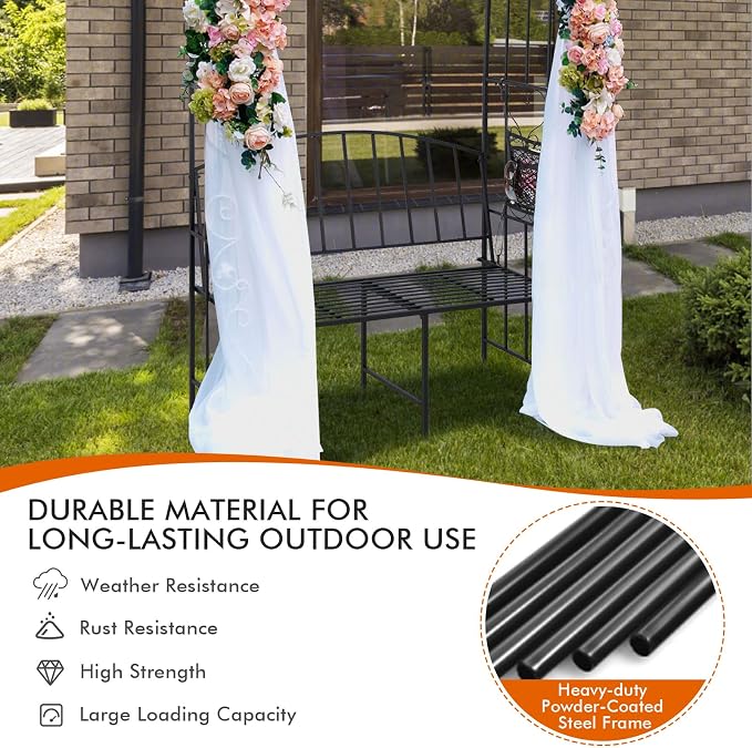 Giantex 81in Metal Garden Arch - Image 4