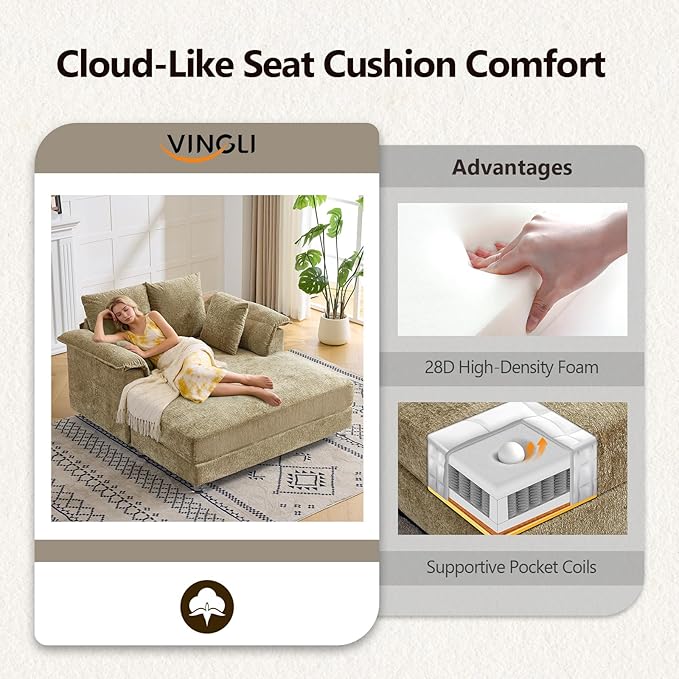 VINGLI Modern Floating Chaise Lounge Chair - Image 5