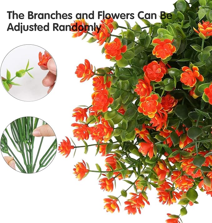 20 Bundles Artificial Fall Flowers Outdoor Fake Flowers, UV Resistant No Fade - Image 3