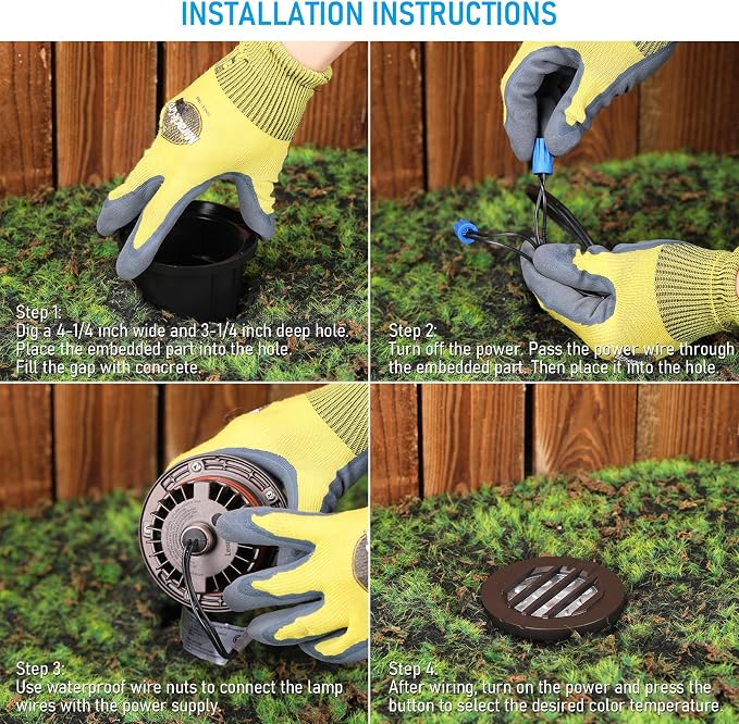 LEONLITE Dia. 4 Inch Well Lights Landscape LED In Ground, Grated Top, 5 Color - Image 8