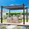 MELLCOM Retractable Pergola 10x12 Ft, Metal Shelter by MELLCOM