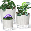 3 Pack Self Watering Pots for Indoor Plants, 4+5.5+6.3 Inch Self Watering Plant by Samhe