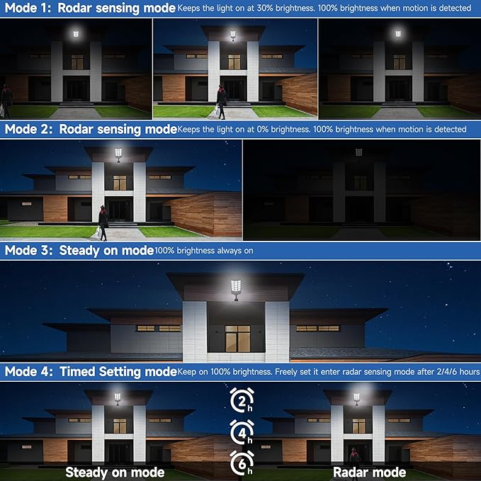 Solar Lights Outdoor Waterproof, 6500K Dusk to Dawn Solar Street Light Motion - Image 3