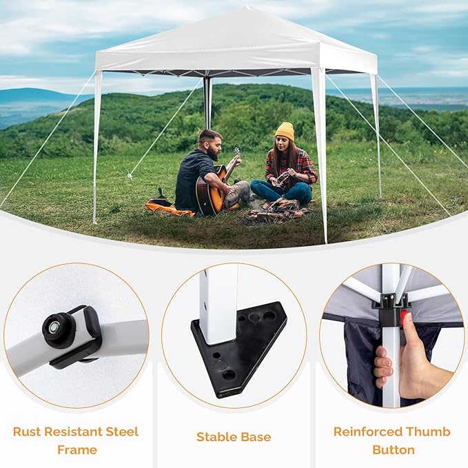 VINGLI 10x10 Pop Up Canopy Tent, Outdoor Tent Canopy Foldable Portable Canopies - Image 5