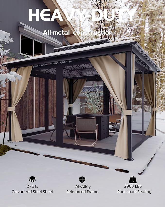 GarveeLife Hardtop Gazebo 10 ft x14 ft - Image 4