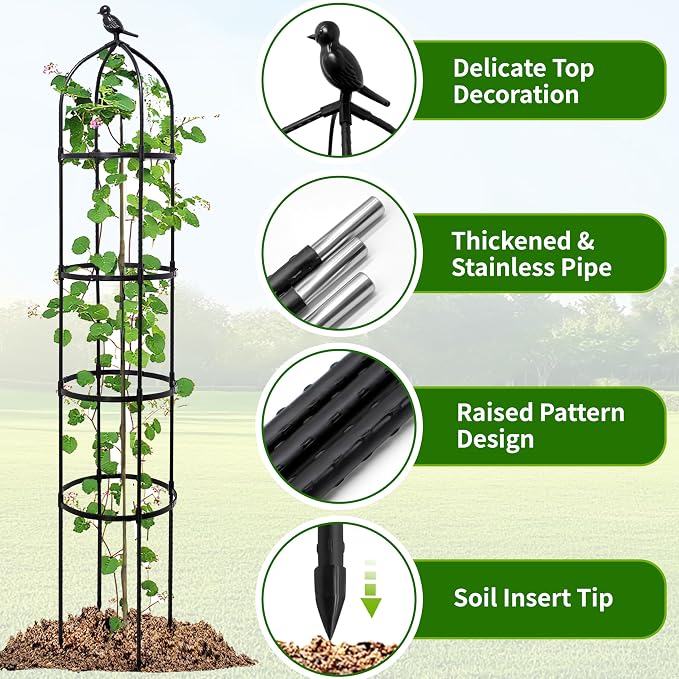 2-Pack 6FT Garden Obelisk Trellis - Image 3