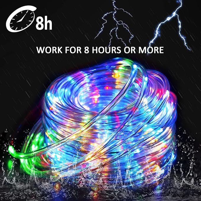 Solar Rope Lights 39FT IP65 Waterproof Outdoor Lights LED Copper Fairy String - Image 3