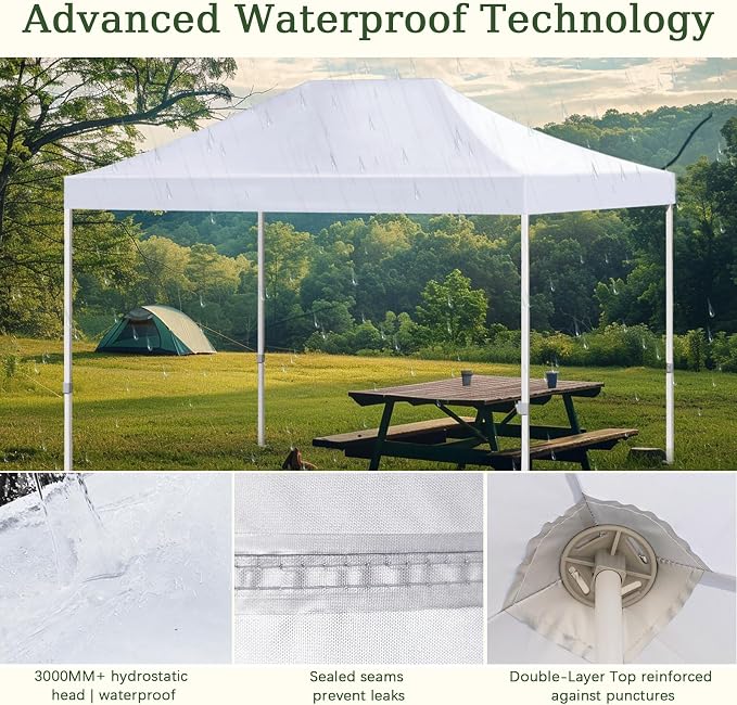 LIUJIAYI Pop Up Canopy Replacement Top, 10x15 Heavy Duty 500D UV Protection - Image 4