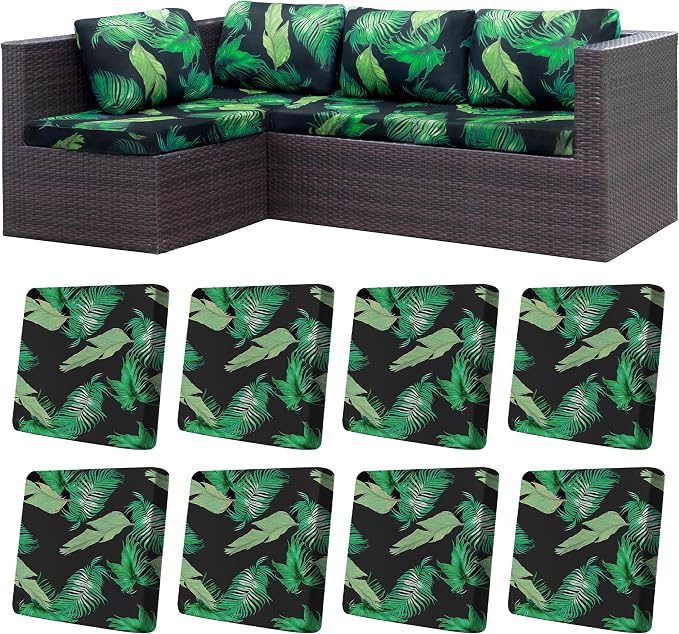 8Pcs Stretch Patio Cushion Covers, Outdoor Couch Covers Replacement, Outdoor by BIETYONE