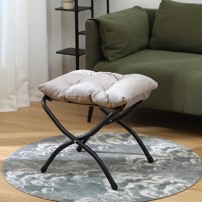 15" Folding Ottoman, Foldable Footrest Stool, Portable Small Foot Stool - Image 4