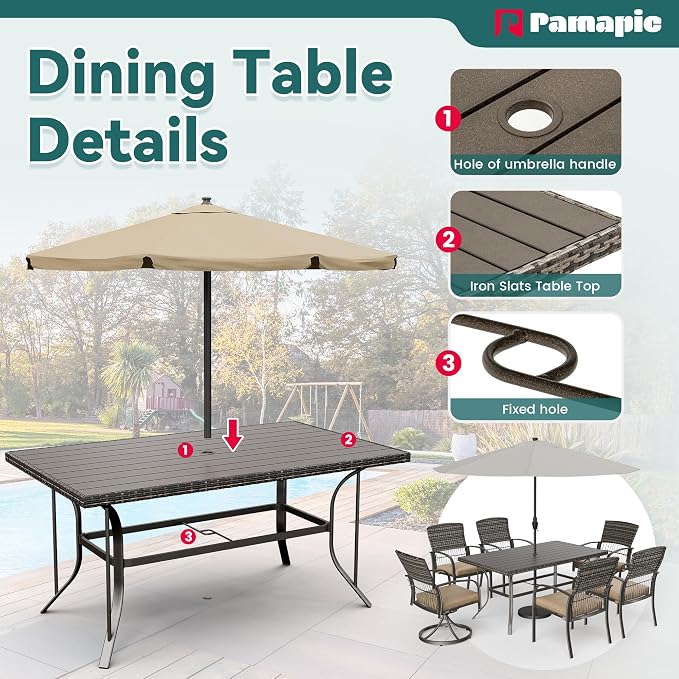Pamapic 7-Piece Outdoor Dining Set - Image 7