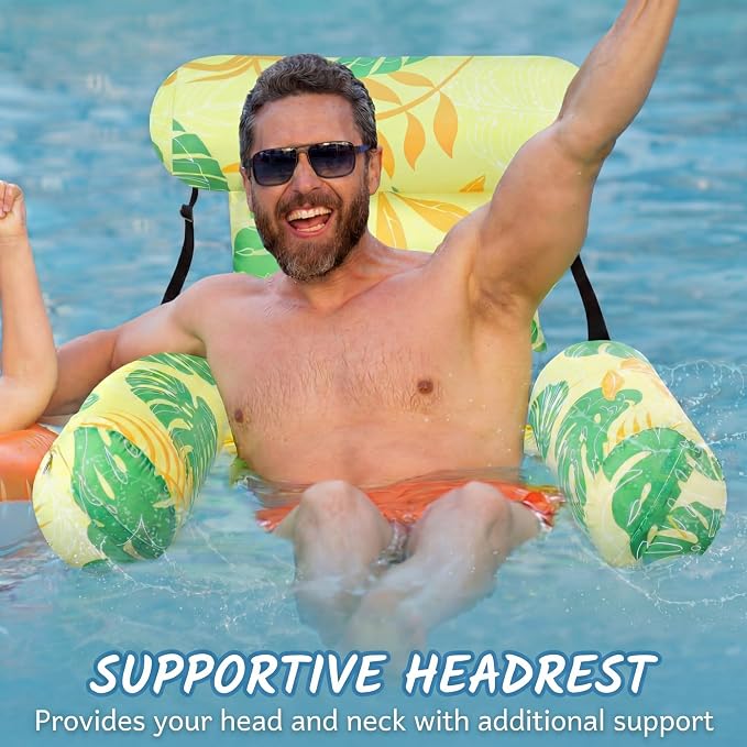 2 Pack Inflatable Pool Float for Adult Adjustable Hammock Float Chair Fabric - Image 6
