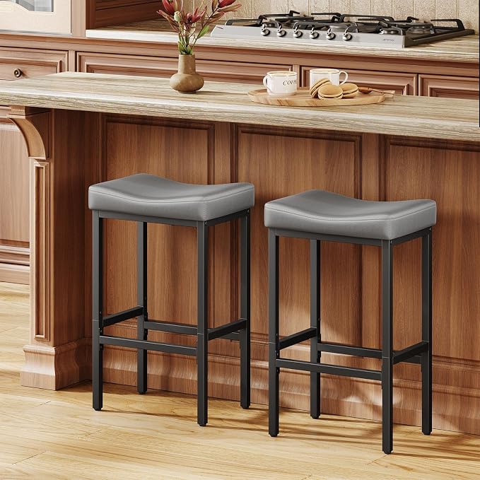 24 Inch Counter Height Bar Stools Set of 2, Compact Counter Stools by Vellorise