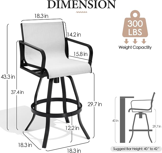 Crestlive Products Outdoor Swivel Bar Stools - Image 2