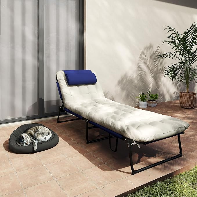 Outsunny Folding Chaise Lounge - Image 8