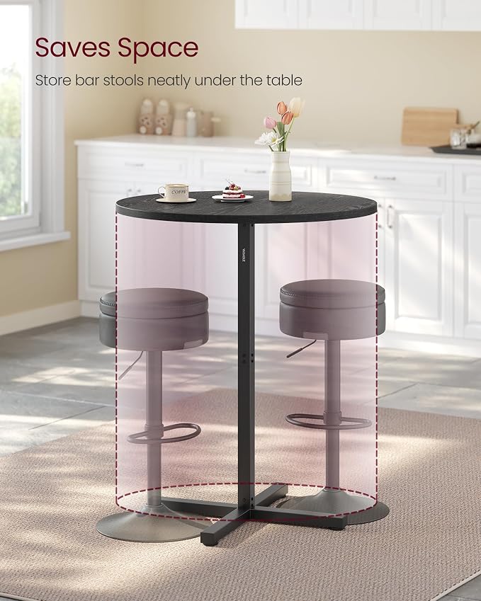 VASAGLE Round Cocktail Table, High Top Bar Pub Table - Image 5