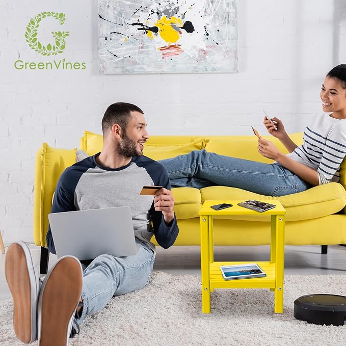 GREENVINES Adirondack-Outdoor-Side-Table | 14 x 13 Inches | HDPE Plastic | All - Image 4