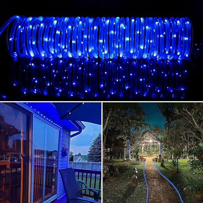 RUICHEN Solar Rope Lights Outdoor String Lights, 16.5 Ft 50 LED Tube Light - Image 7