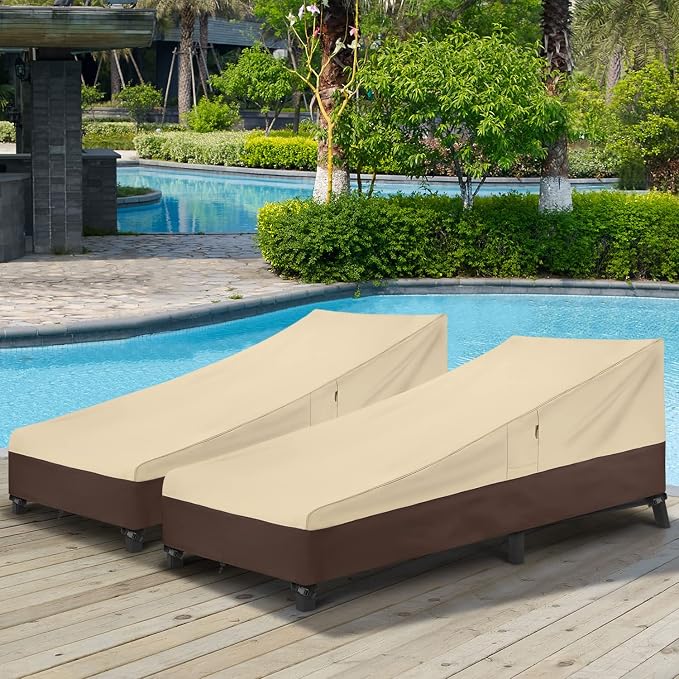 Arcedo Outdoor Lounge Chair Covers 2 Pack, Heavy Duty Waterproof Patio Chaise - Image 7