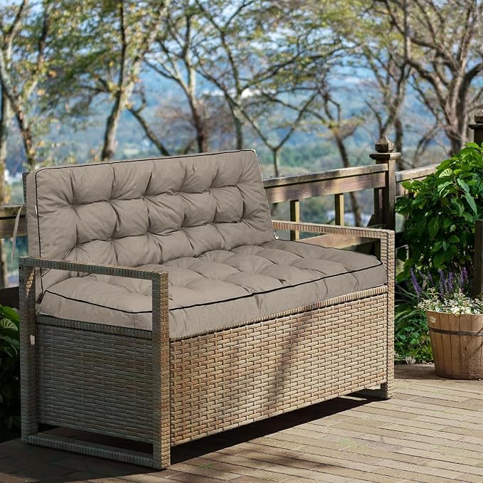 Outside Benches Cushion with Backrest, Thicken Waterproof Swing Cushions 2/3 - Image 7