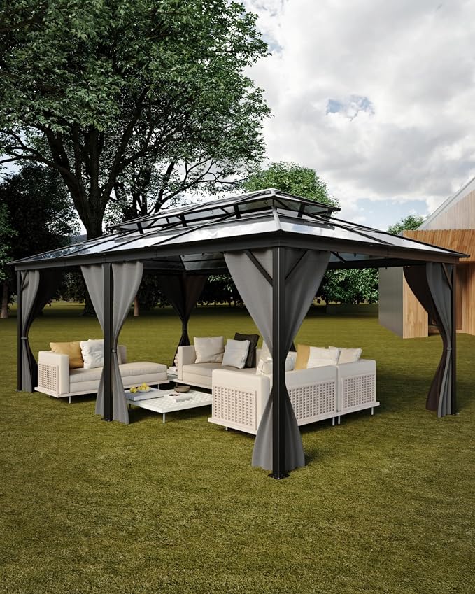GarveeLife Hardtop Gazebo 12 ft x20 ft by GarveeLife