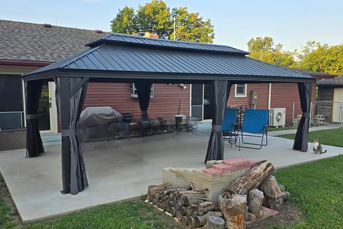 PURPLE LEAF 12' X 28' Large Hardtop Gazebo Aluminum Gazebo - Image 2