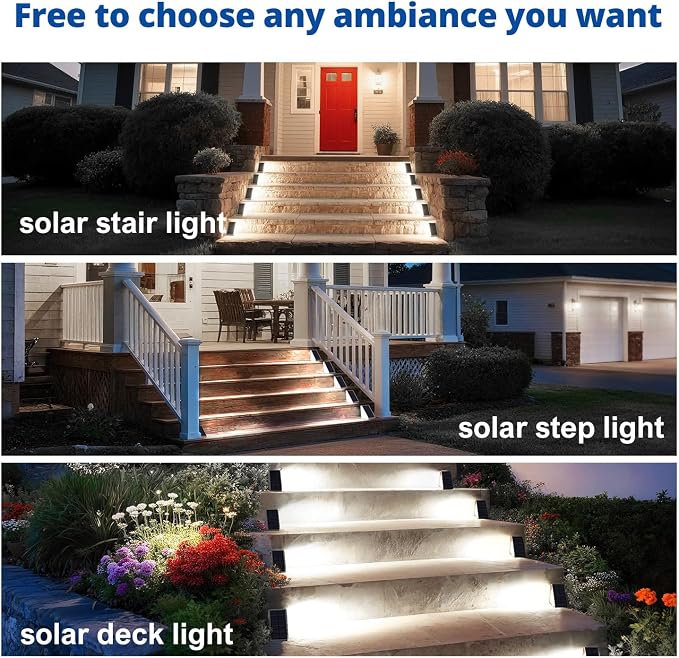 Brown Solar Step Light Outdoor Stair Lights, Deck Lights Outdoor Powered IP65 - Image 7