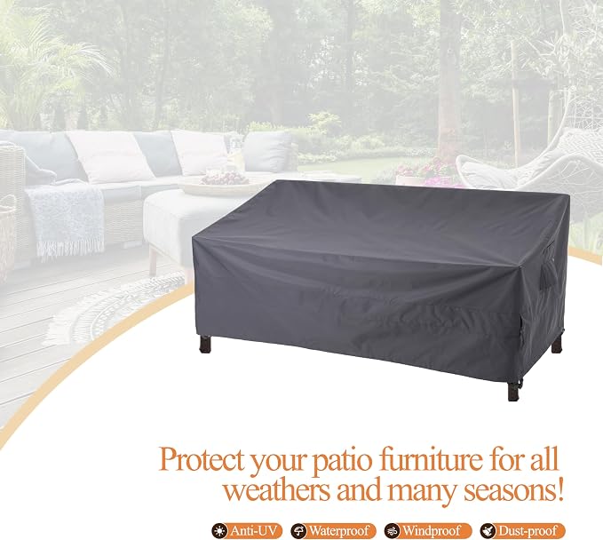 WJ-X3 3-Seater Outdoor Sofa Cover, Heavy Duty Patio Couch Cover, Waterproof - Image 8