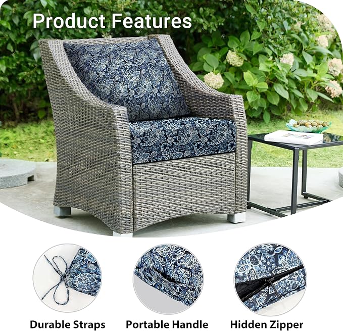 Outdoor Cushions for Patio Furniture, Outdoor Seat Cushion Set 24 x 24 x 4 Inch - Image 5