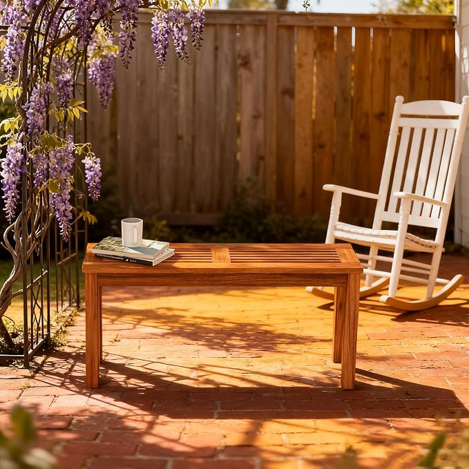 ERGOMASTER Wooden Backless Outdoor Bench Set of 1, 2-Person Indoor Outdoor - Image 8