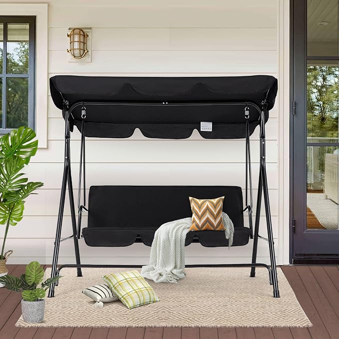 AECOJOY Porch Swing with Stand, Outdoor Swings - Image 9