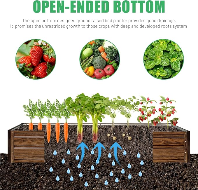 SnugNiture 2 Pcs 6x3x1FT Raised Garden Bed Galvanized Planter Garden Boxes - Image 3