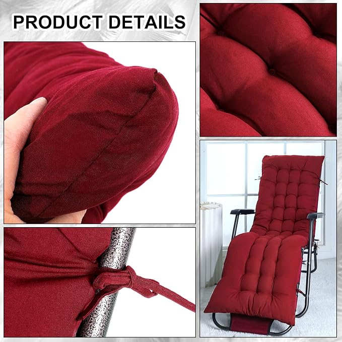 Bucherry 67 x 19 Inch Chaise Lounge Cushions Soft Lounge Chair Cushion Gravity - Image 3