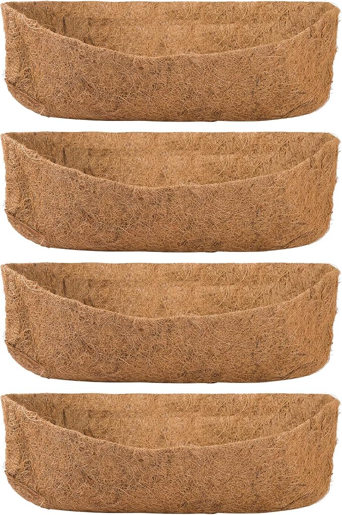 4 Pack Coco Liners for Window Planter Box - 24in 100% Natural Coconut Coir by ANPHSIN