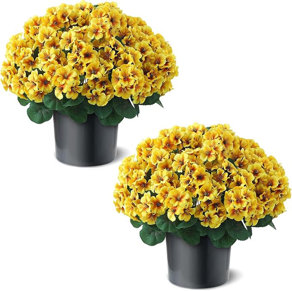 2 Pack Artificial Geranium Flowers Topitary Trees by GLIDLION