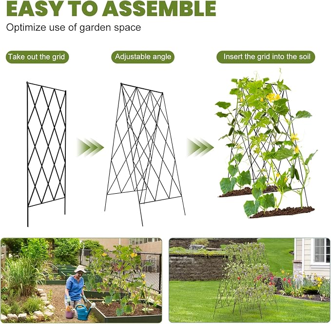 Cucumber Trellis 2 Pack, Foldable A-Frame Garden Trellis - Image 4