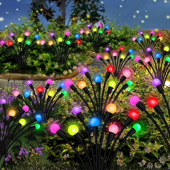 Solar Garden Lights Outdoor, 2 Pack 20 LED Solar Firefly Lights Waterproof - Image 5