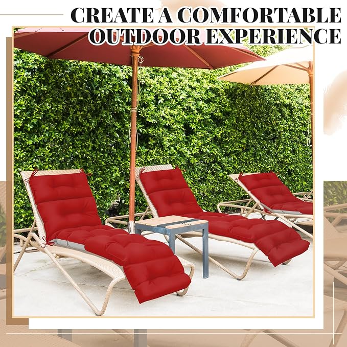Kigley 4 Pcs Chaise Lounge Cushions 75 x 22 x 5 Inches Soft Lounge Chair - Image 6