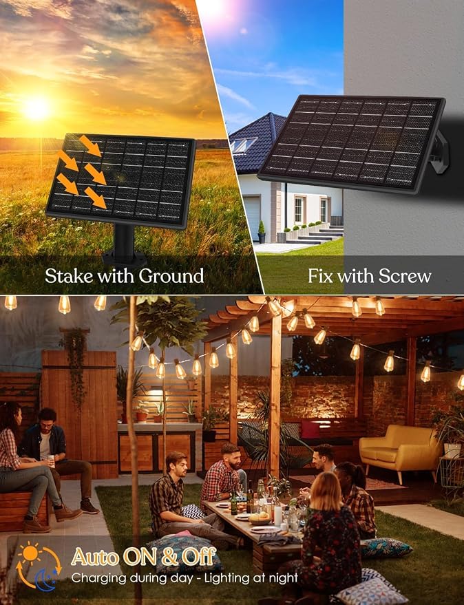 100 FT Solar String Lights Outdoor Waterproof - Image 2
