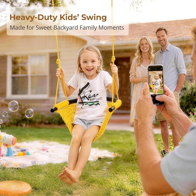 JKsmart Swing Seat for Kids Heavy Duty Rope Play Secure Children Swing Set - Image 4