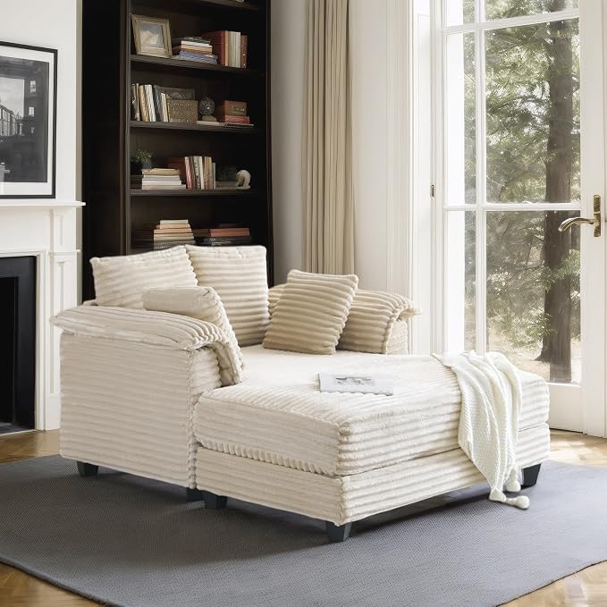 VINGLI 56" Oversized Chaise Lounge Chair, Movie Room - Image 9