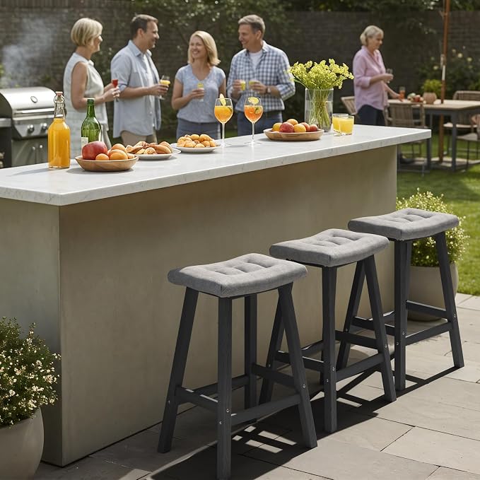 Ciokea 4 Set 29" Outdoor Bar Stools - Image 7